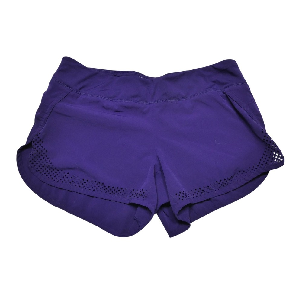 Athleta‎ Shorts Womens Small Purple Lined Running Laser Cut Drawstring Athletic